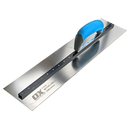 Ox Tools Pro SST Square Cement Finishing Trowel - OX Grip, 4.5" x 20" / 115mm x 508mm OX-P018820